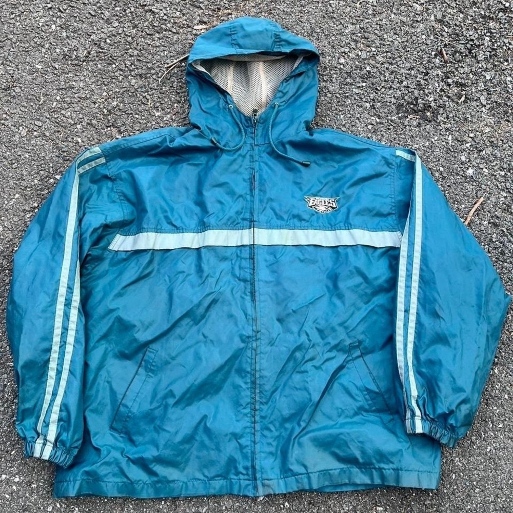 Vintage Philadelphia Eagles NFL Windbreaker Jacket Game Day Teal Mens XL